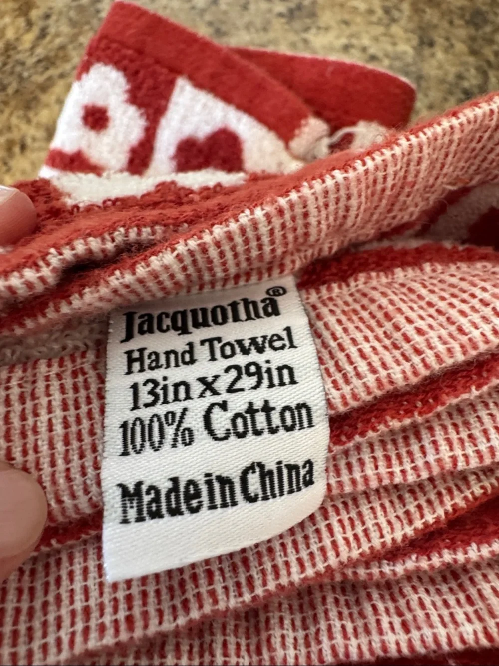 8 Flower Print Hand Towels, 4 Green & 4 Red